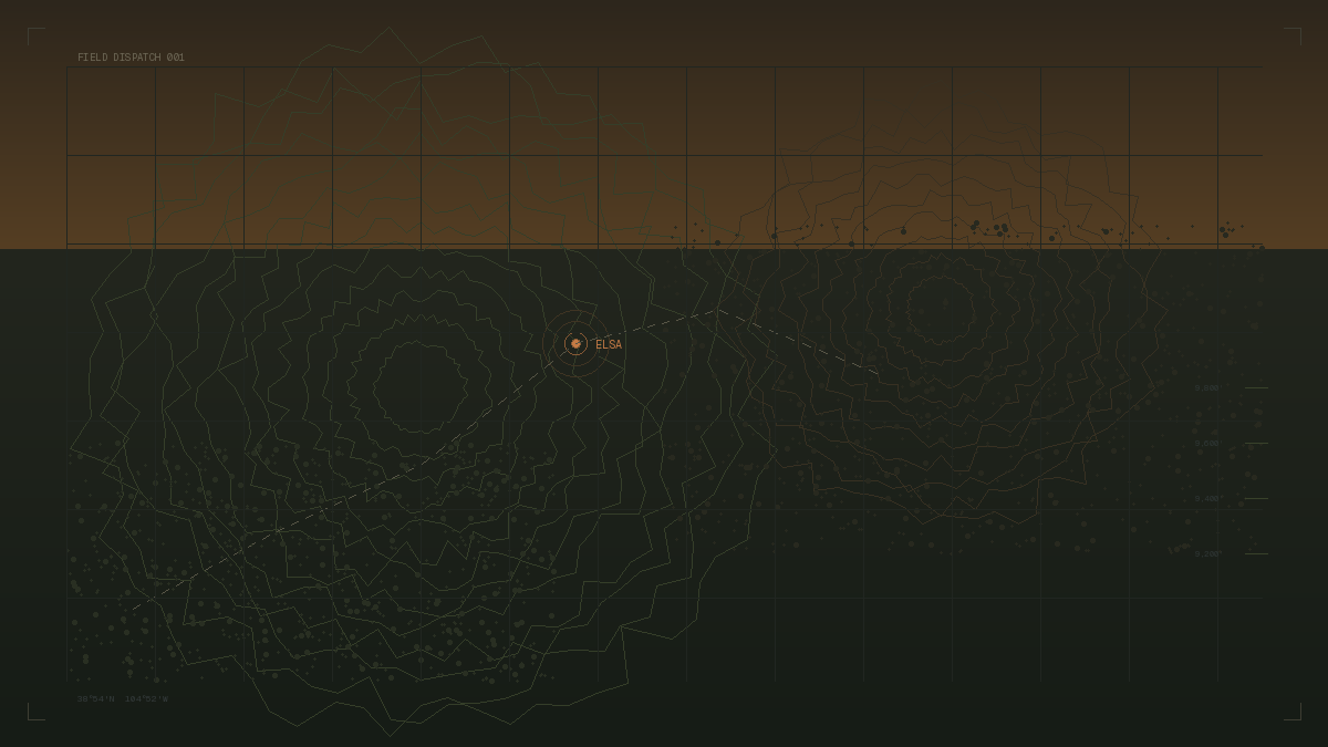 Topographic map of campsite dispatch location