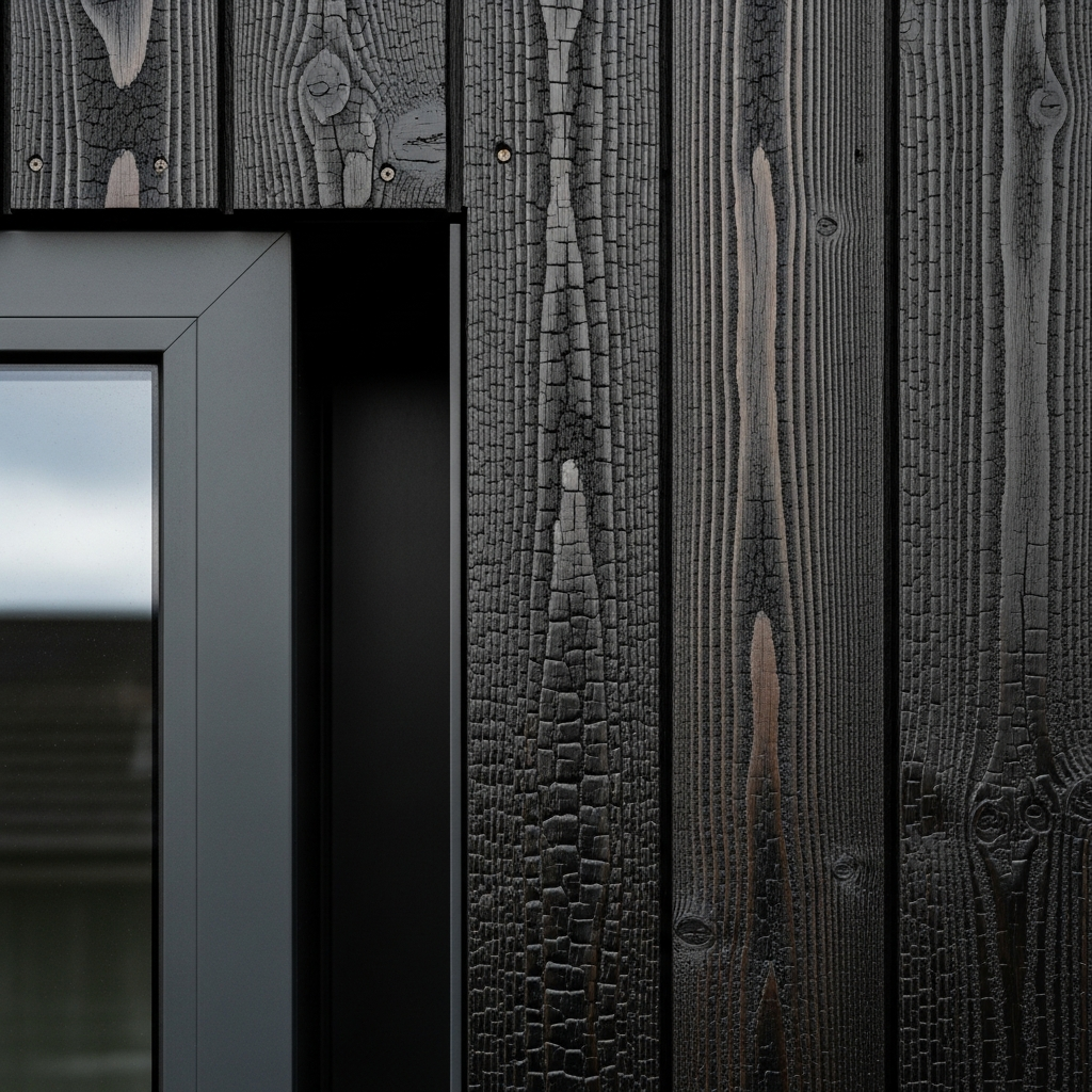 VS-04 Dwelling — 14×48 full home, shou sugi ban facade detail